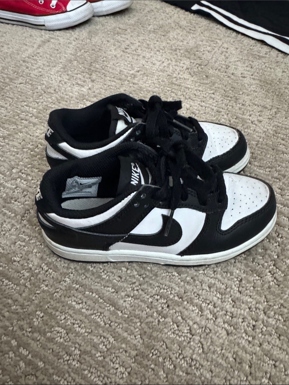 Nike Kids Black and White Low-Top Skate Sneakers